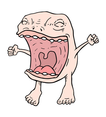 Funny monster drawのイラスト素材