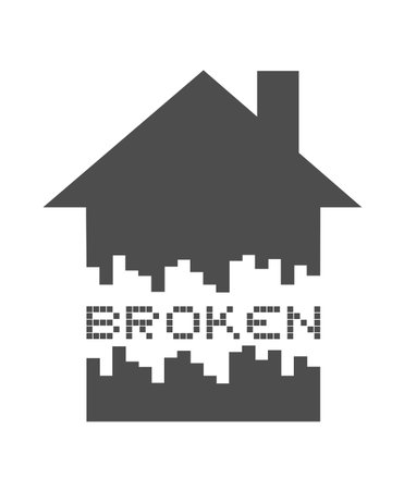 Broken house iconのイラスト素材