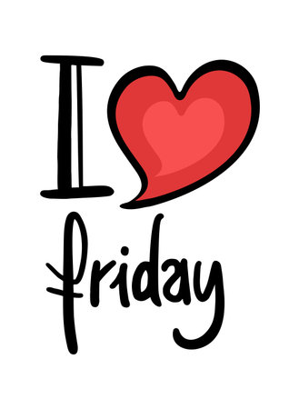 I love Friday message icon illustrationのイラスト素材