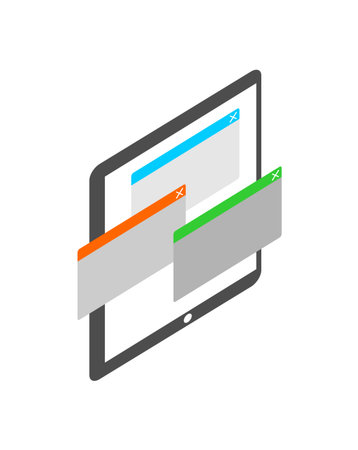 Flat tablet symbolのイラスト素材
