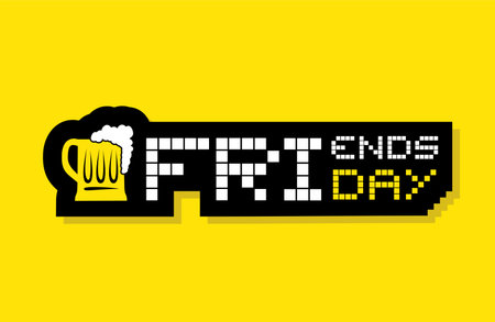 Friday friends beer symbolのイラスト素材
