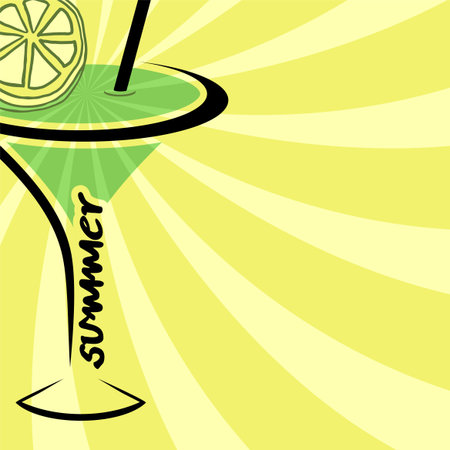 summer cocktail illustrationのイラスト素材