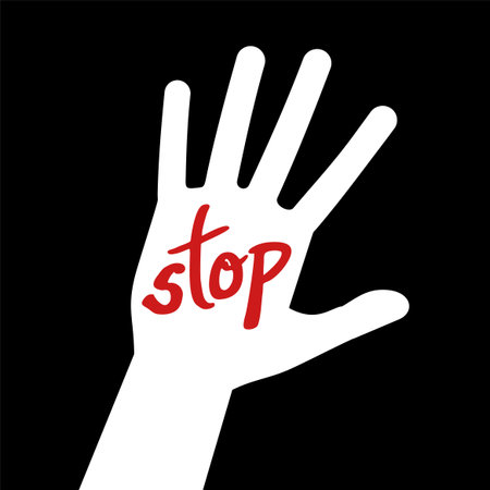 stop hand iconのイラスト素材