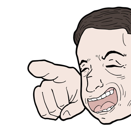 Joking man pointingのイラスト素材