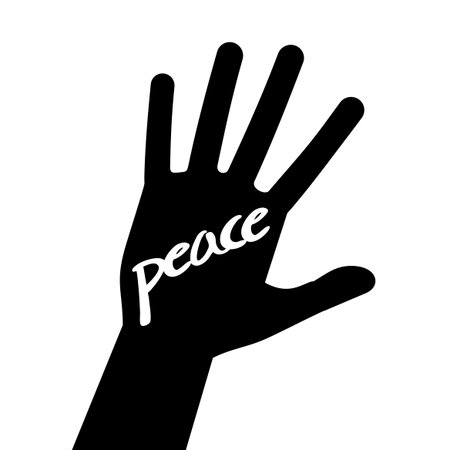 hand peace symbolのイラスト素材