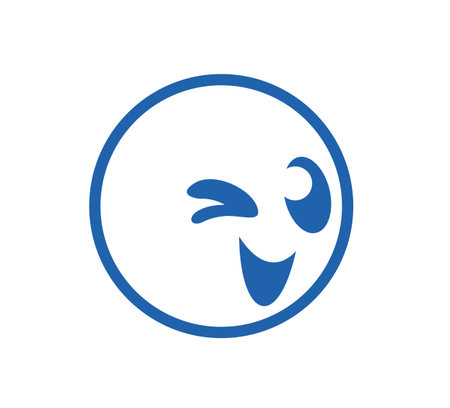 funny face winkingのイラスト素材