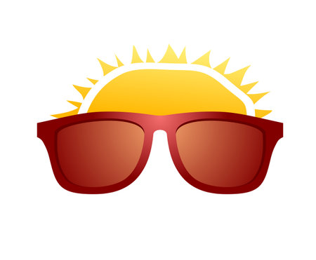 red sunglasses designのイラスト素材