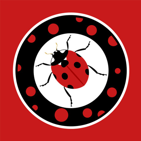 circle ladybug symbolのイラスト素材