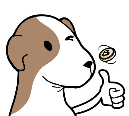 dog with bitcoinのイラスト素材