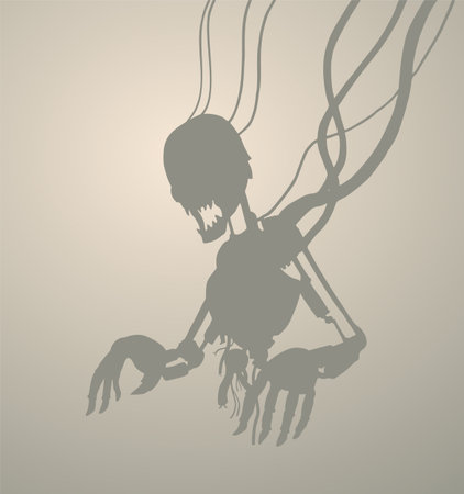 futuristic broken robotのイラスト素材