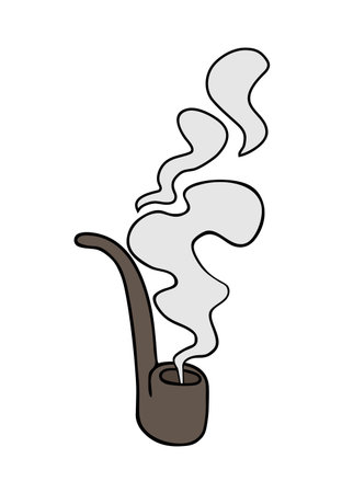 smoking pipe illustrationのイラスト素材