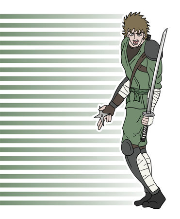 angry warrior illustrationのイラスト素材