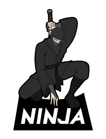 ninja warrior illustrationのイラスト素材
