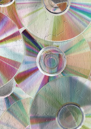 colorful cds backgroundの写真素材