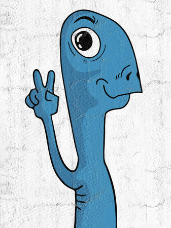 Funny face drawの写真素材