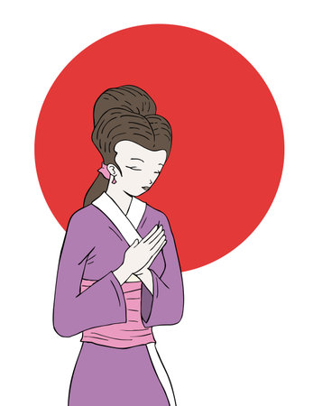 Japanese woman illustrationのイラスト素材