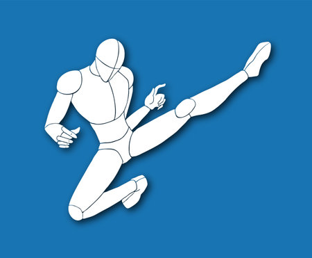 kick fighter illustrationのイラスト素材