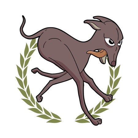 funny greyhound runningのイラスト素材