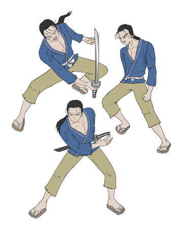 samurai warrior illustrationのイラスト素材
