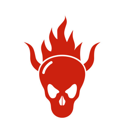 demon skull iconのイラスト素材