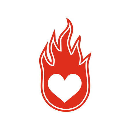 passion fire heart iconのイラスト素材