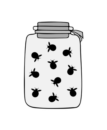 insects in jar drawのイラスト素材