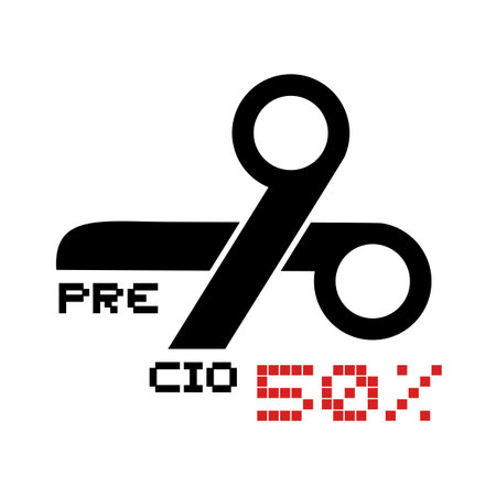Half price discount symbol in spanishのイラスト素材