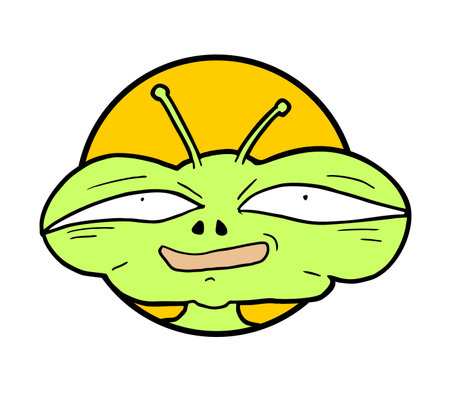 funny alien drawのイラスト素材