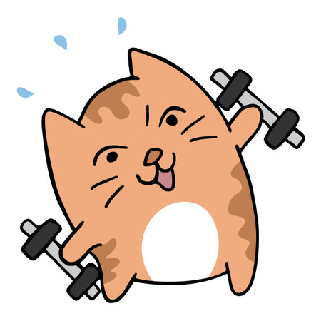 funny cat trainingのイラスト素材