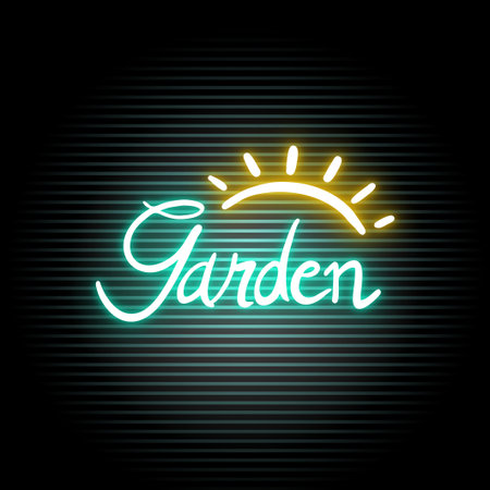 garden neon symbolのイラスト素材