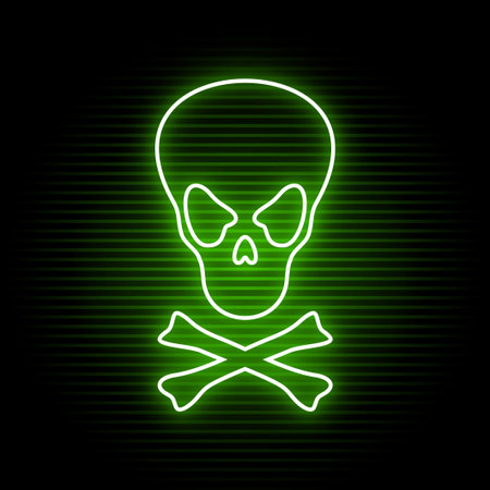 neon skull symbolのイラスト素材