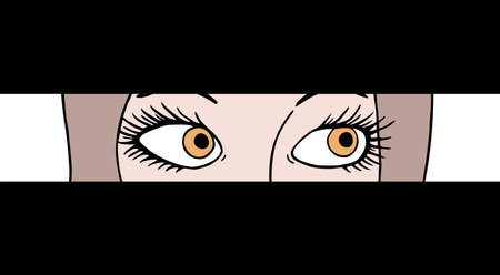 woman watching illustrationのイラスト素材