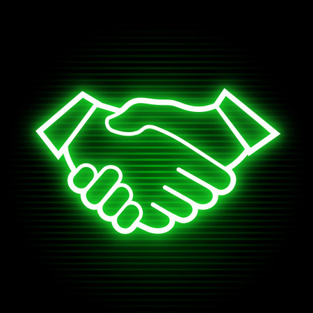 neon friends hands symbolのイラスト素材