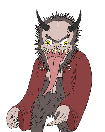 animal demon with long tongueのイラスト素材