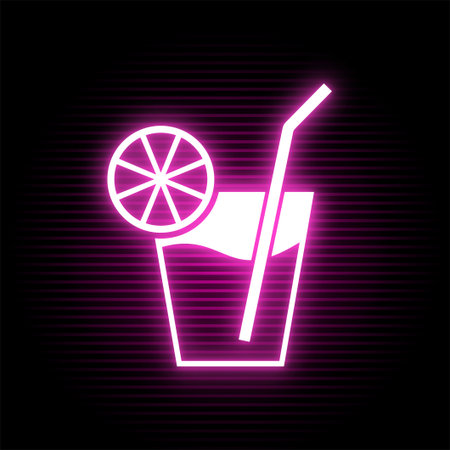 pink party neon drinkのイラスト素材
