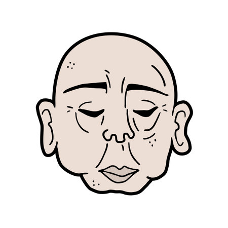 Relax old man faceのイラスト素材