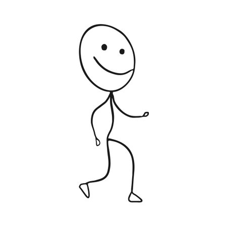 funny puppet walking illustrationのイラスト素材