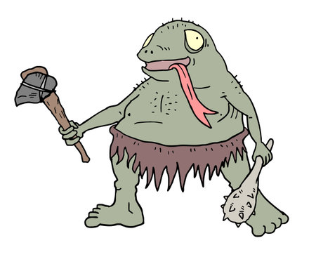 Ugly ogre drawのイラスト素材