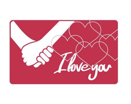 hands in love and I love you messageのイラスト素材