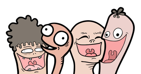 funny gang illustrationのイラスト素材