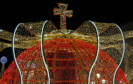 Light Christmas crownの写真素材