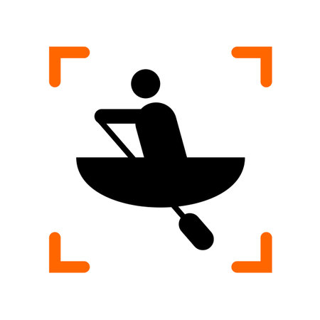 canoeing flat iconのイラスト素材