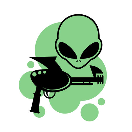 Alien gun illustrationのイラスト素材