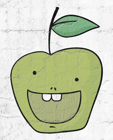 happy apple drawの写真素材