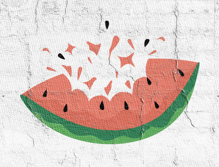 watermelon illustrationの写真素材