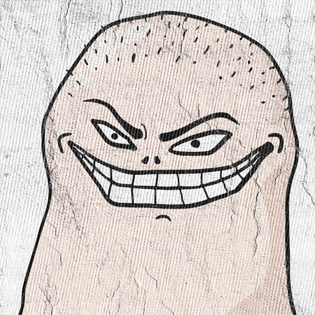 funny smile expressionの写真素材