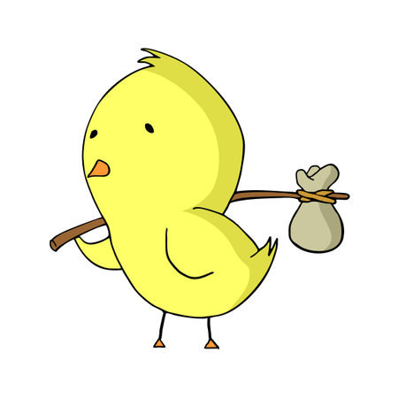 homeless chicken illustrationのイラスト素材