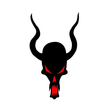 demon skull with hornsのイラスト素材
