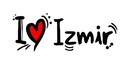 Izmir city of Turkey love messageのイラスト素材