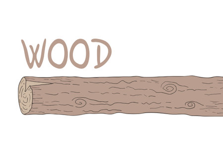 wooden trunk cylinderのイラスト素材
